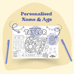 6–7 Activity Placemat, Personalized Printable