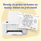 6–7 Activity Placemat, Personalized Printable