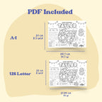 6–7 Activity Placemat, Personalized Printable