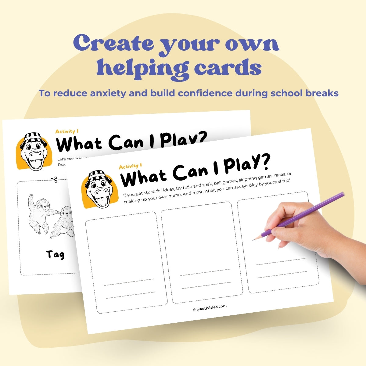 Back-to-School Confidence Kit for kids, a digital product in A4 and US Letter. Includes calming activities, starter conversation cards, and tools to explore feelings. Instant download to help children build confidence, develop soft skills, manage emotions, and feel supported during school transitions, making mornings calmer and school days easier.