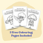 This black and white placemat mockup is designed for kids aged 5 to 7 to enjoy during mealtime while learning about broccoli. I created it in a fun coloring style, so kids can color, play, and stay entertained while they eat. It includes simple games, drawing activities, and easy tips about broccoli, like why it is good for your body and how it helps you grow strong. It also includes 3 free coloring pages. Perfect for turning meals into a calm, playful, and educational moment.