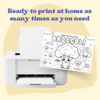 Broccoli Dinner Placemat, Instant Download Kid Activity 3 -4 Years Old