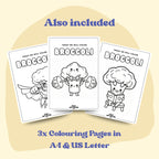 Broccoli Dinner Placemat, Instant Download Kid Activity 3 -4 Years Old