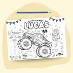 Monster Truck Activity Placemat, Personalized