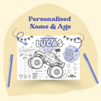 Monster Truck Activity Placemat, Personalized