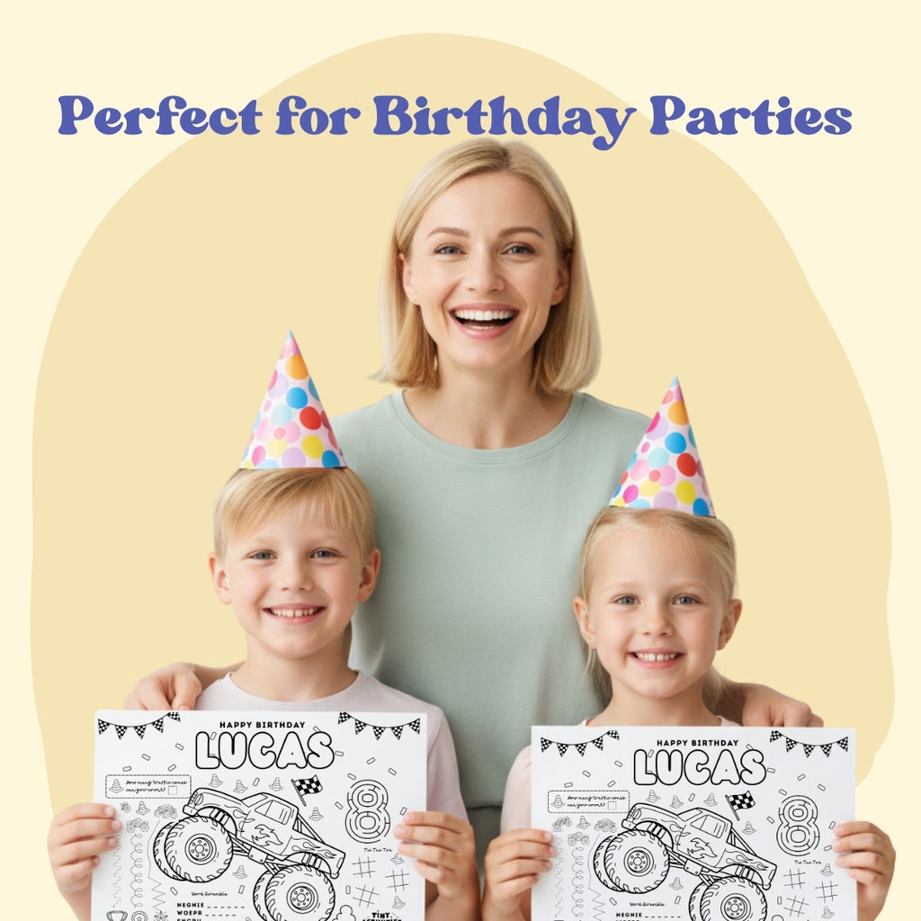 Monster Truck Activity Placemat, Personalized