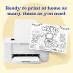 Astronaut Space Placemat, Kids Printable