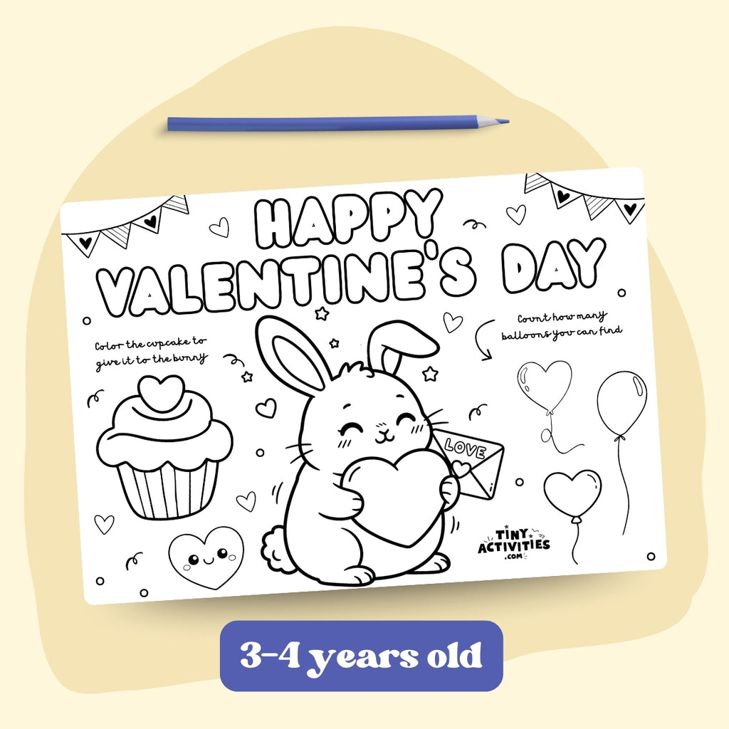Valentine’s Day Placemat for Kids 3-4