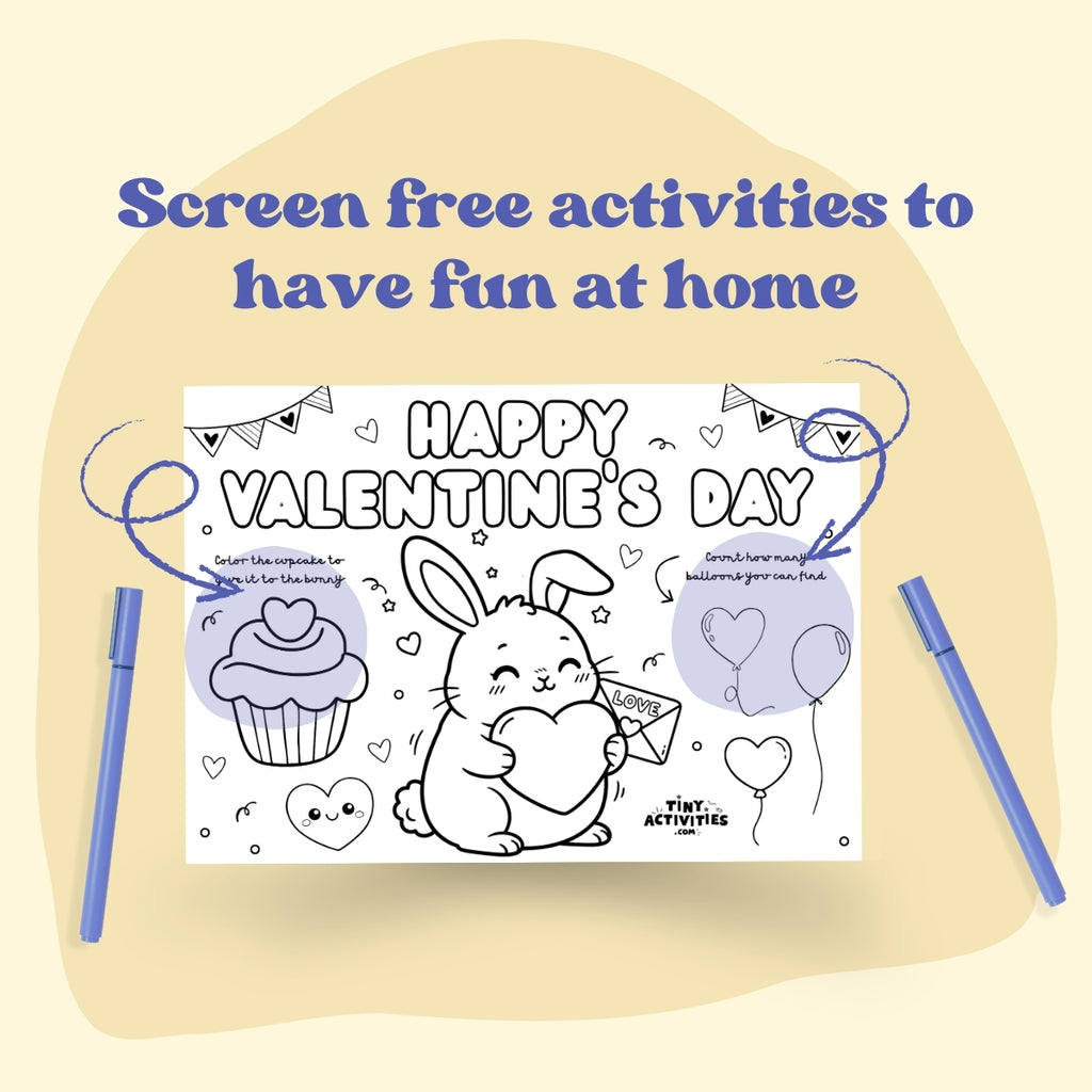Valentine’s Day Placemat for Kids 3-4