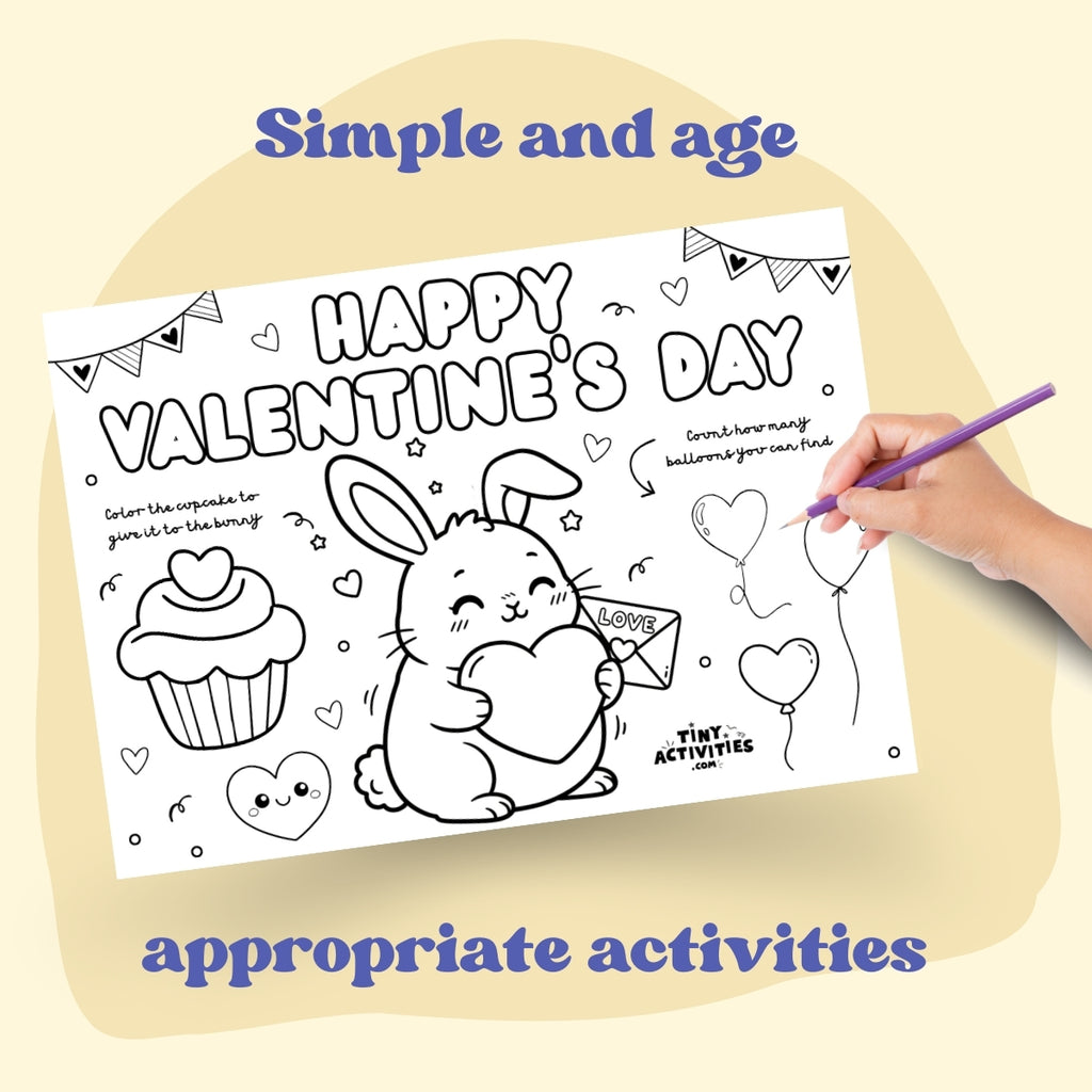 Valentine’s Day Placemat for Kids 3-4