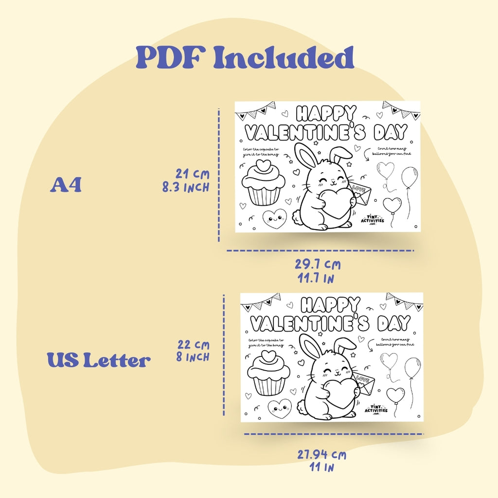 Valentine’s Day Placemat for Kids 3-4