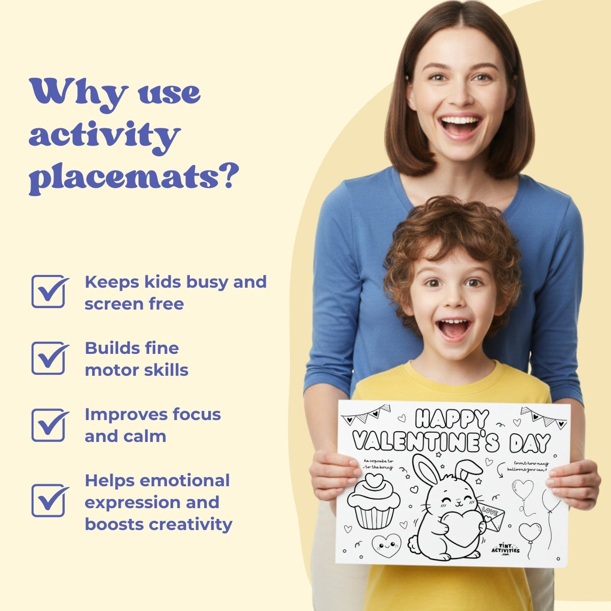 Valentine’s Day Placemat for Kids 3-4