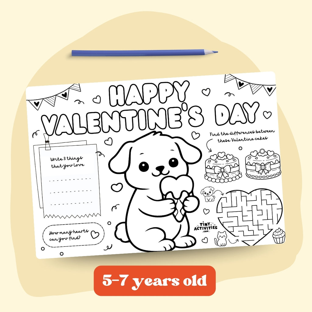 Valentine’s Day Placemat for Kids 5 - 7