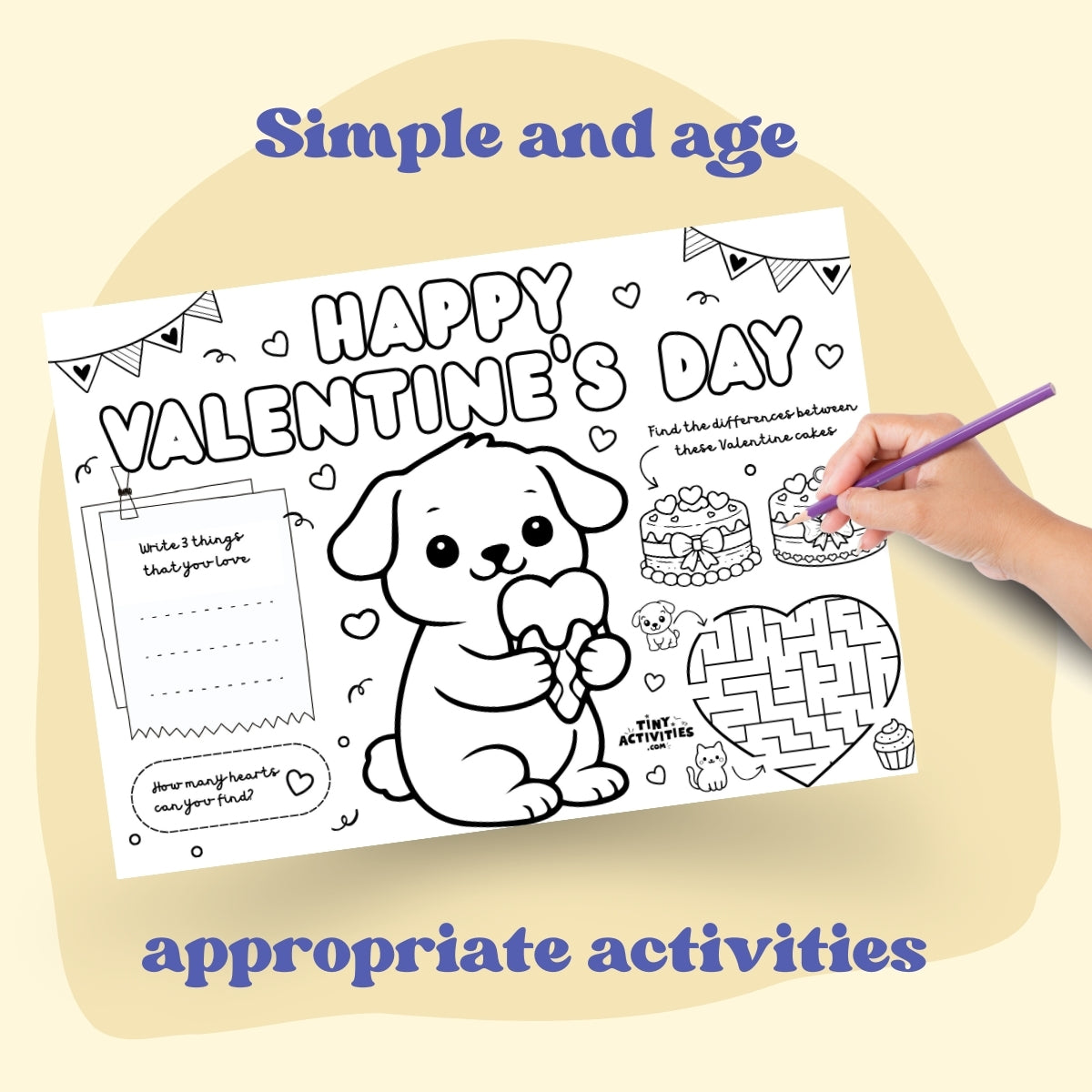 Valentine’s Day Placemat for Kids 5 - 7