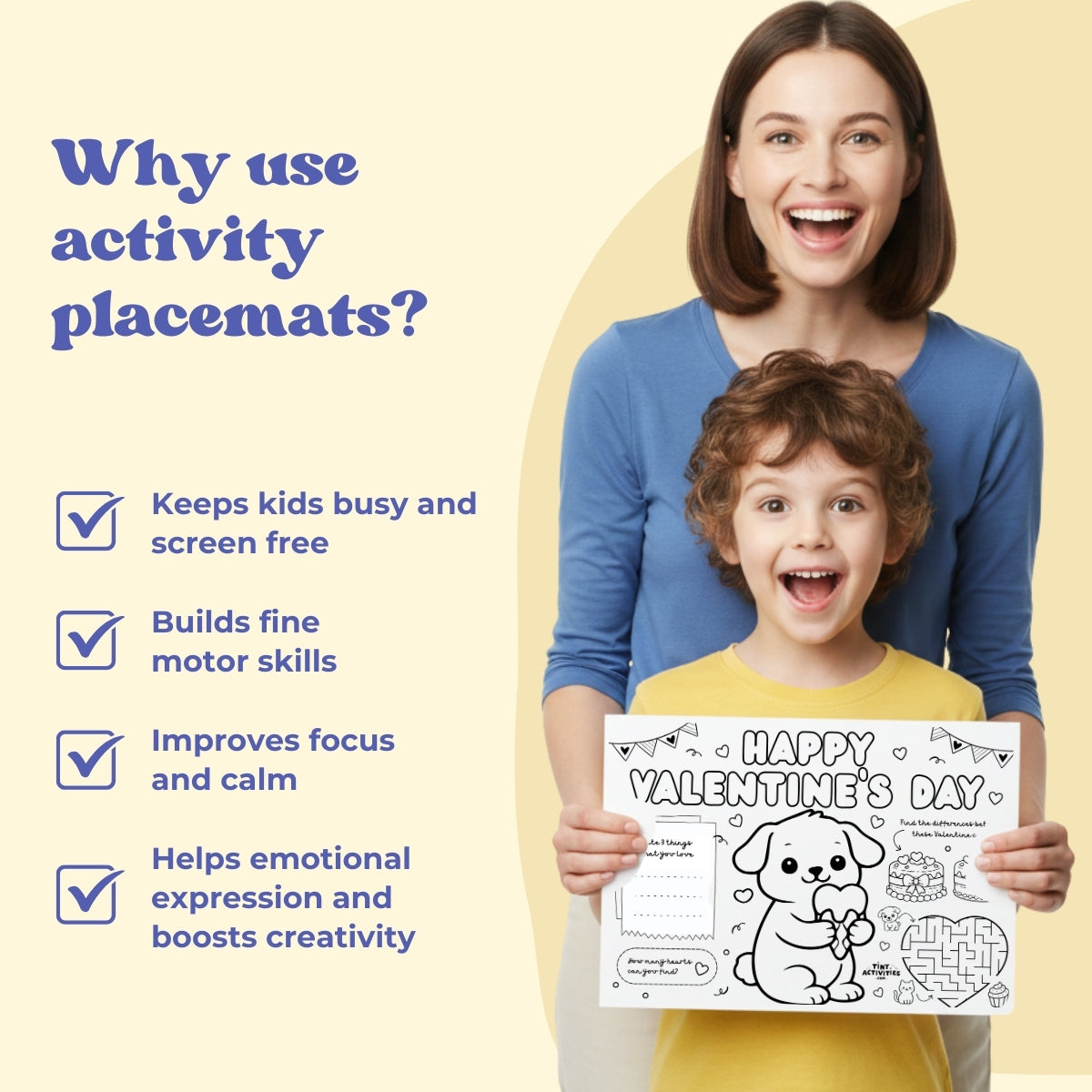 Valentine’s Day Placemat for Kids 5 - 7