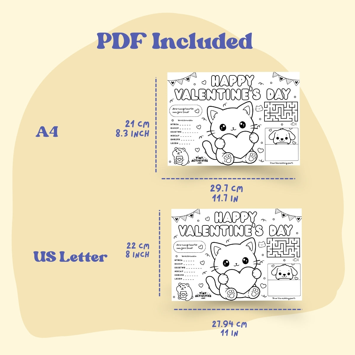 Valentine’s Day Placemat for Kids 8 - 10