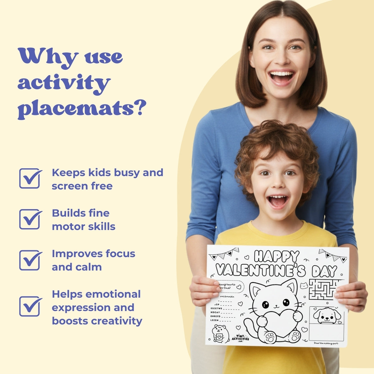 Valentine’s Day Placemat for Kids 8 - 10